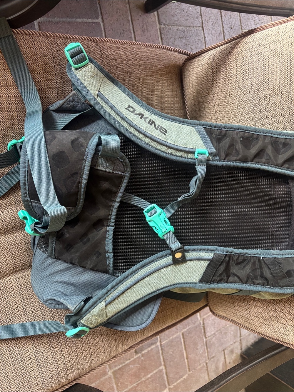 Dakine Women’s Green Canvas Backpack with Teal Accents 14 liter - Picture 14 of 15